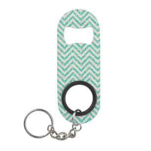 Glitter chevron flesopener sleutelhanger flessenopener