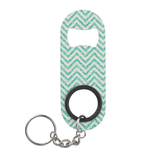 Glitter chevron flesopener sleutelhanger flessenopener (Voorkant)