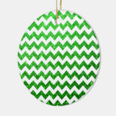 Glitter Chevron Green Keramisch Ornament (Links)