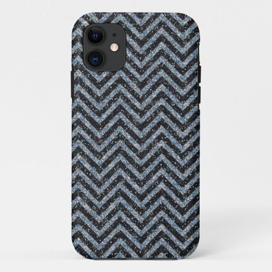 Glitter chevron-patroon Case-Mate iPhone case (Achterkant)