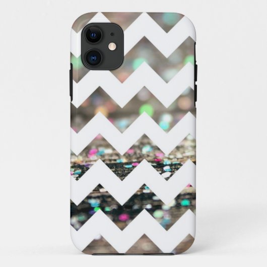 Glitter Chevron Pattern iPhone Case (Achterkant)