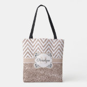 Glitter & Chevron Tote Bag (Achterkant)