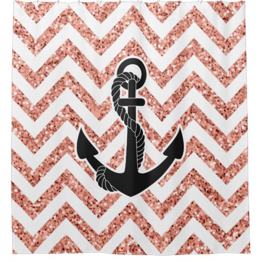 Glitter Chevrons Douchegordijn (Voorkant)