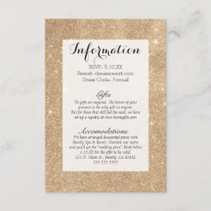 Glitter Chic Glamoureuze Sparkles Informatiekaartje