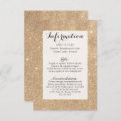 Glitter Chic Glamoureuze Sparkles Informatiekaartje (Voorkant / Achterkant)