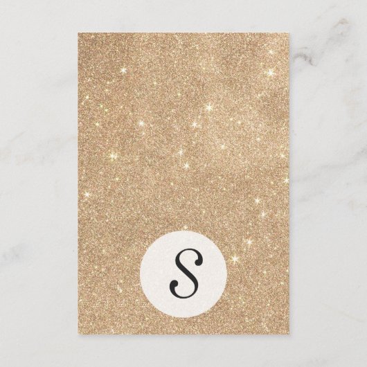 Glitter Chic Glamoureuze Sparkles Informatiekaartje (Achterkant)