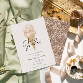 Glitter Chic Waterverf Ice Cream Baby shower Kaart