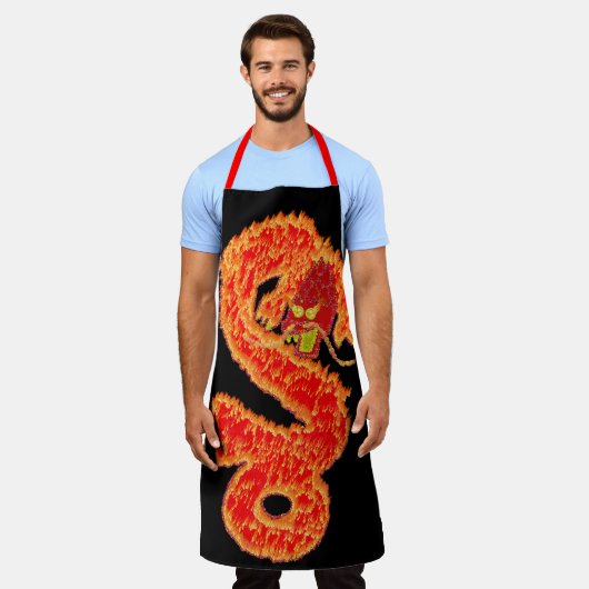 Glitter Chinees Jaar van de Draak Schort (Gedragen)