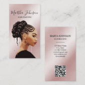 Glitter Chique Afro Amerikaanse vlechten vlechten  Visitekaartje (Voorkant / Achterkant)