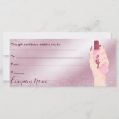 Glitter Chique Nail Artiest Zakelijk Cadeaubon (Achterkant)