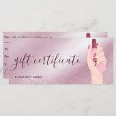 Glitter Chique Nail Artiest Zakelijk Cadeaubon (Voorkant / Achterkant)