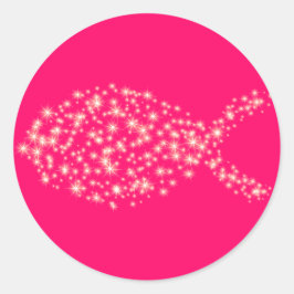 Glitter Christelijk vissymbool Ronde Sticker