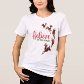 Glitter Christmas Shirt - 'Believe in Magic' T-shi (Voorkant)