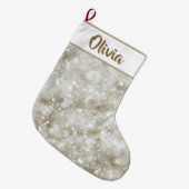 Glitter Christmas Stocking | Personalized Name  Grote Kerstsok (Voorkant (Hangend))