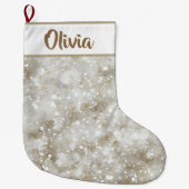 Glitter Christmas Stocking | Personalized Name  Grote Kerstsok (Voorkant)