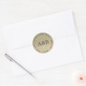 Glitter Circulaire Bruiloft Retouradres Label (Envelop)