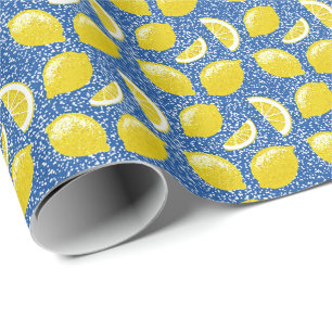Glitter citroenen cadeaupapier
