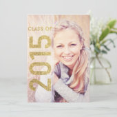 Glitter Class of Afstuderen Announcement 2015 Kaart (Staand voorkant)