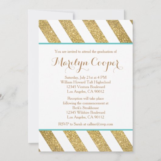 Glitter Class of Afstuderen Announcement 2015 Kaart (Achterkant)