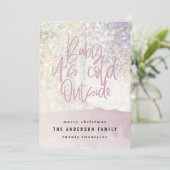 Glitter classter baby is koud buiten Kerstmis (Staand voorkant)