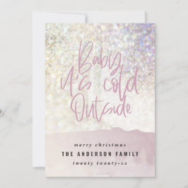 Glitter classter baby is koud buiten Kerstmis