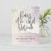 Glitter classter baby is koud buiten Kerstmis (Staand voorkant)