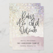 Glitter classter baby is koud buiten Kerstmis (Voorkant / Achterkant)
