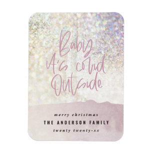 Glitter Classy baby Zijn covid buiten Kerstmis Magneet
