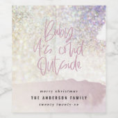 Glitter Classy baby Zijn covid buiten Kerstmis Wijn Etiket (Enkel label)