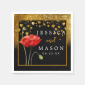 Glitter Classy Wedding Cocktail Napkins Servet (Voorkant)