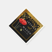 Glitter Classy Wedding Cocktail Napkins Servet (Hoek)