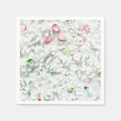 Glitter Cocktail Napkins - White Servet (Voorkant)