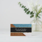Glitter Color Block Visitekaartje (Staand voorkant)