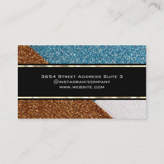 Glitter Color Block Visitekaartje (Achterkant)