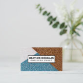 Glitter Color Block Visitekaartje (Staand voorkant)
