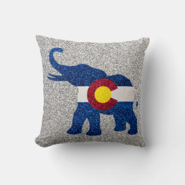 Glitter Colorado vlag olifant vierkant kussen