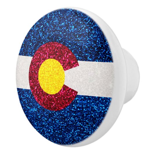 Glitter Colorado vlag ronde kast pull knop (Rechts)