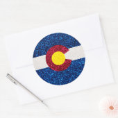 Glitter Colorado vlag ronde stickers (Envelop)