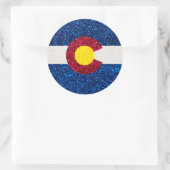 Glitter Colorado vlag ronde stickers (Tas)