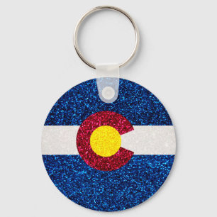 Glitter Colorado vlag sleutelhanger