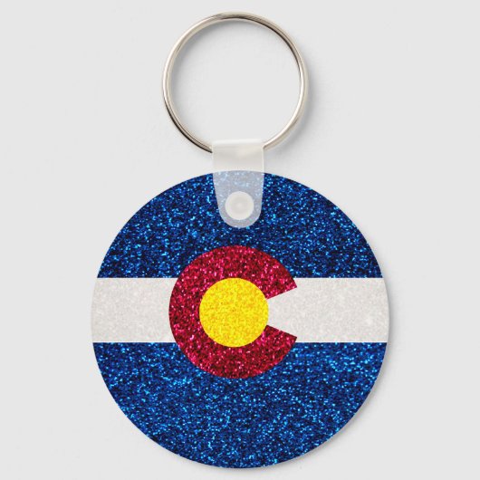Glitter Colorado vlag sleutelhanger (Voorkant)