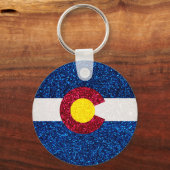 Glitter Colorado vlag sleutelhanger (Voorkant)