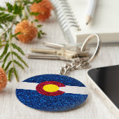 Glitter Colorado vlag sleutelhanger (Zijkant)
