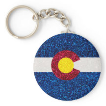 Glitter Colorado vlag sleutelhanger