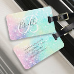 Glitter Colorful Glamoureus  Patroon Bagagelabel<br><div class="desc">Een esthetische  chic bokeh glitter achtergrond in prachtige pastelkleuren,  die u kunt personaliseren met uw eigen monogram en/of naam.</div>