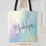 Glitter Colorful Glamoureus  Patroon Tote Bag<br><div class="desc">Een esthetische  chic bokeh glitter achtergrond in prachtige pastelkleuren,  die u kunt personaliseren met uw eigen monogram en/of naam.</div>