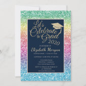 Glitter Colorful Gradup Afstuderen Kaart (Voorkant)