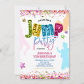 Glitter Colorful Jump Birthday Kaart (Voorkant)