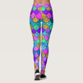 Glitter Colorful Multi-Colored Zeemeerminnen Leggings (Achterkant)
