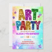 Glitter Colorful Sequin Art Party Birthday Kaart (Voorkant)